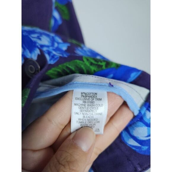 Isaac Mizrahi Live Women Purple w/Multicolor Floral Button Down Jacket size 26W - Picture 10 of 10